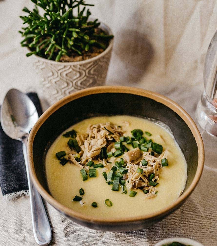 Creamy lentil soup with onion and carrot